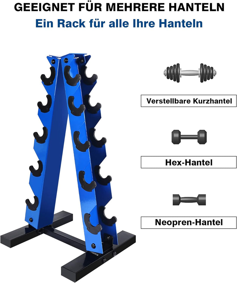 MENCIRO A-Rahmen Hantelständer Nur Ständer, 5-Tier Stahl Gewicht Kurzhantel Rack für Hanteln, Gewich