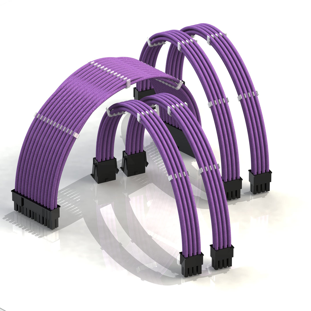 LINKUP - AVA 30cm PSU Kabelverlängerung Ummantelt GPU Nach Mass PC Stromversorgung mit Kamm-Kit┃1x 2