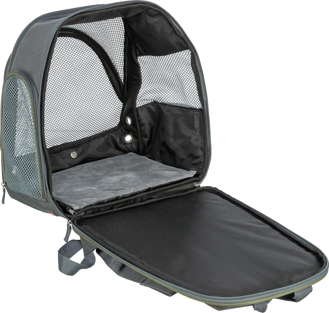 TRIXIE Hunde-Rucksack Lyla - Hunderucksack bis 8kg - Rucksack für Hunde mit Aussentaschen, integrier