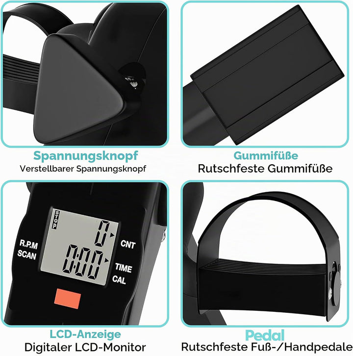 Techfit Pedal-Ausbilder, Mini-Heimtrainer für Heim und Büro, leichte Trainingsmaschine für Arme und
