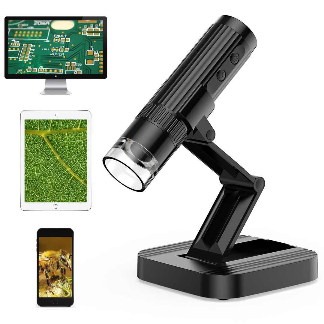 WADEO WiFi Digitalmikroskop, 1080P HD 50-1000X USB-Mikroskop, Mini-Mikroskop Handmikroskop mit 2 MEG