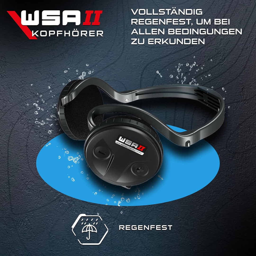 XP METAL DETECTORS WSAII Kabellose Kopfhörer, kompatibel mit Deus II RC und WS6 Master, faltbarer Ko