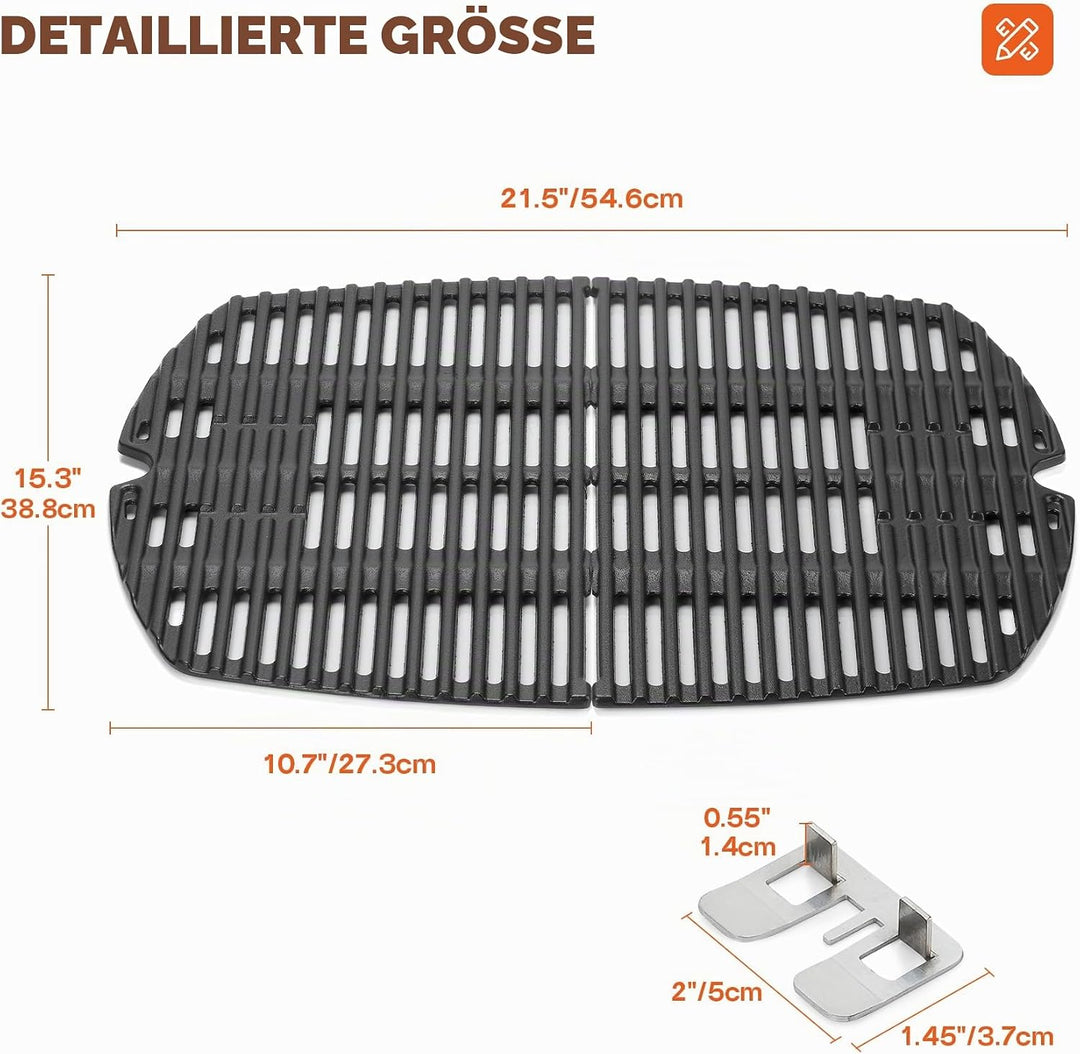 onlyfire Grillrost Gusseisen für Weber Q200, Q220, Q240, Q2000, Q2200, Q2400 Serie Gas Grill, BBQ Er