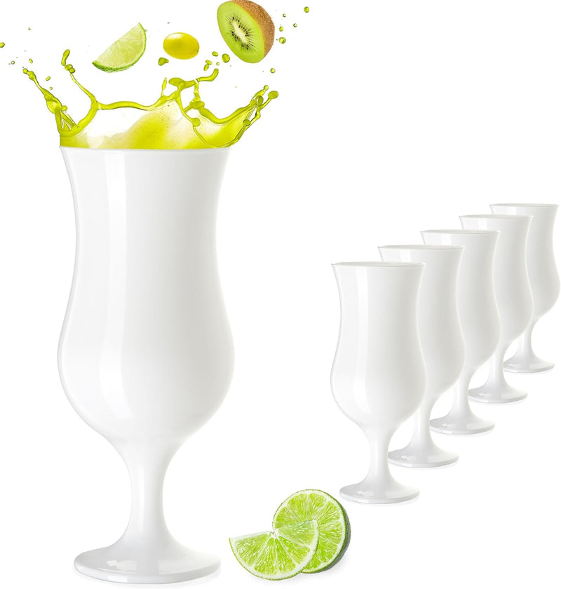 PLATINUX Weisse Cocktailgläser Set 6 Stück 400ml (max. 470ml) Longdrinkgläser Partygläser Milkshakeg