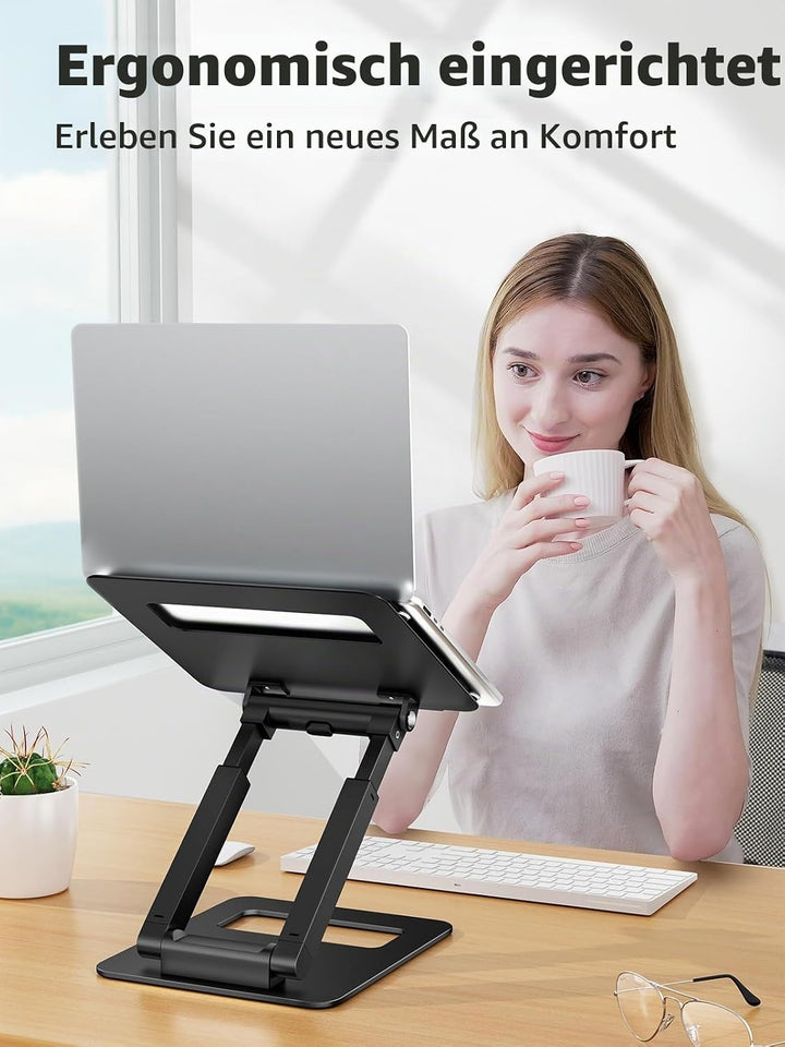 tounee Laptopständer für den Schreibtisch, höhenverstellbar, Teleskop-Computerständer mit ausziehbar