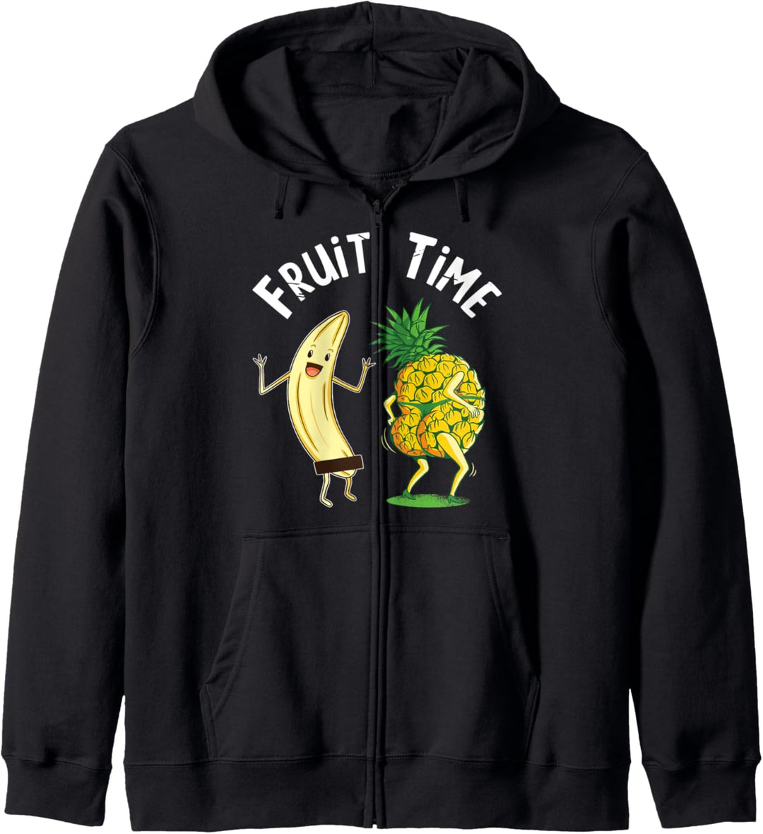 Fruit Time Lustige Früchte Ananas Stripper Nackte Banane Kapuzenjacke