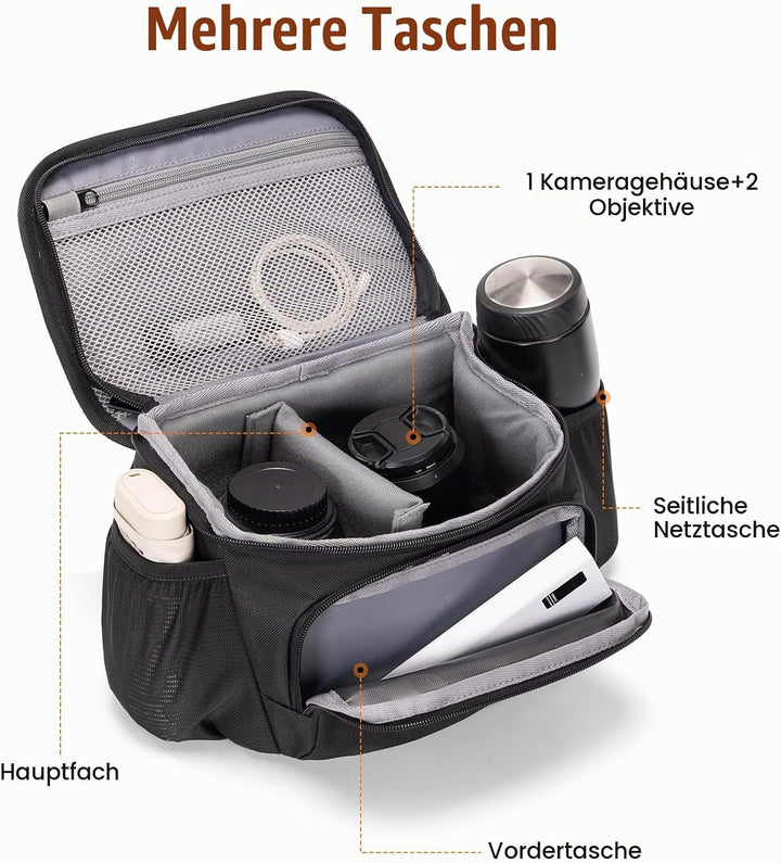Cwatcun Kameratasche Spiegelreflex Kamera Tasche, wasserdichte Fototasche für Spiegelreflexkameras f