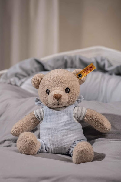 Steiff 242625 GOTS Niko Teddybär 26cm, beige/blau