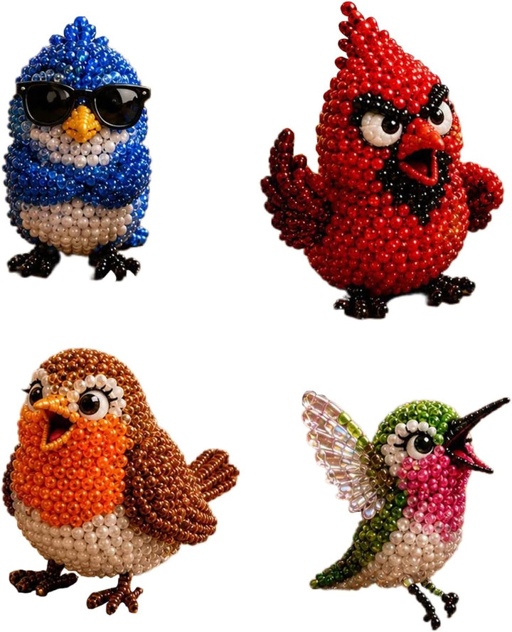 Hamosky 3D-Perlen-Tier-Bastelset, handgefertigtes 3D-Perlen-Kunst-Bastelset, DIY-Vogel-Perlen-Bastel