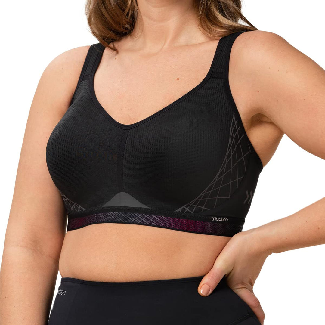 TriAction Damen Cardio Flow P Ex Sport BH mit Racerback 70B Schwarz, 70B Schwarz