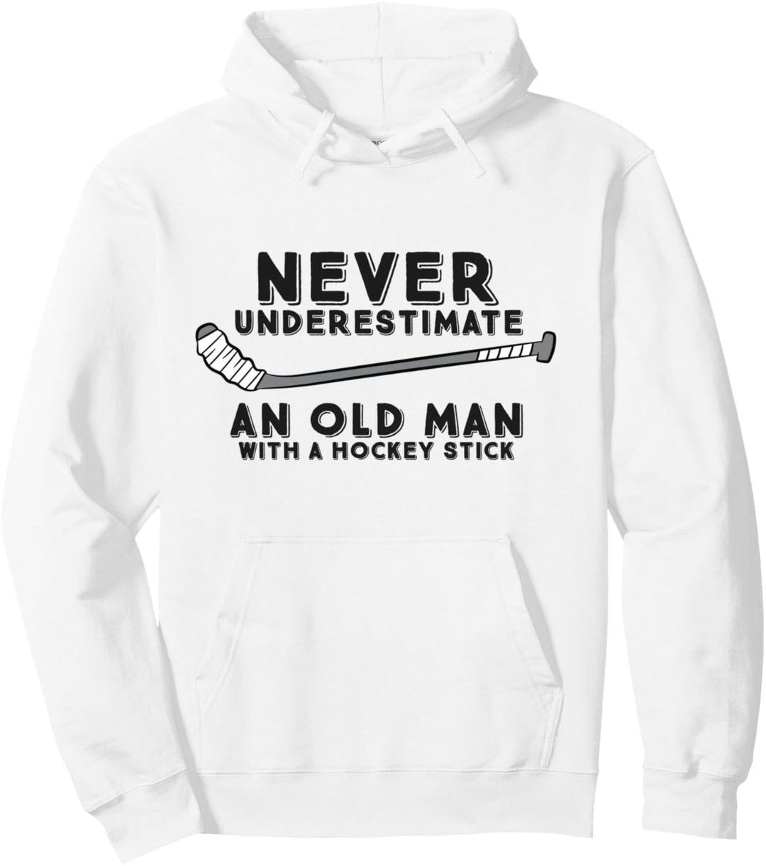 Unterschätzen Sie niemals einen alten Mann mit einem Hockey im Ruhestand. Pullover Hoodie