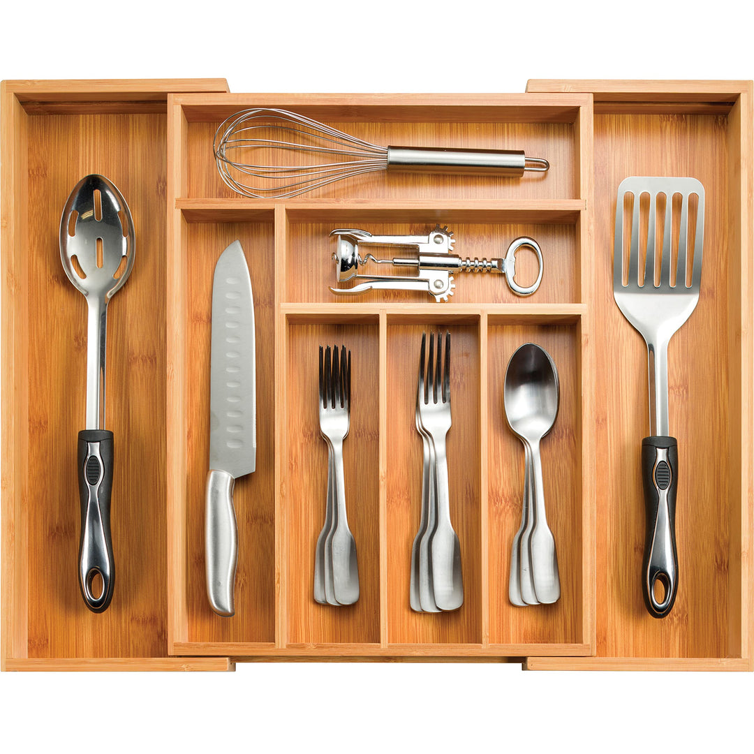 Schubladenorganizer aus Bambus, ausziehbar, Bambus, natur, 17" x 13" x 2" inches, Natur