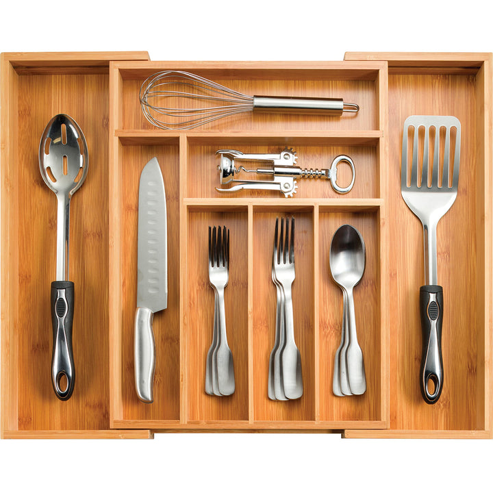 Schubladenorganizer aus Bambus, ausziehbar, Bambus, natur, 17" x 13" x 2" inches, Natur