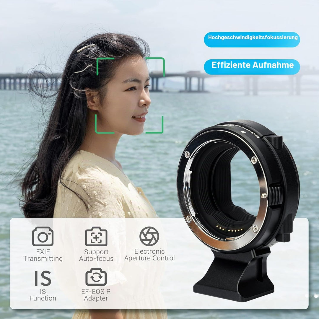 JJC EF - EOS R Adapter mit Drop-In C-PL + Variablem ND Filter, ersetzt Canon Drop-In Filter Mount Ad
