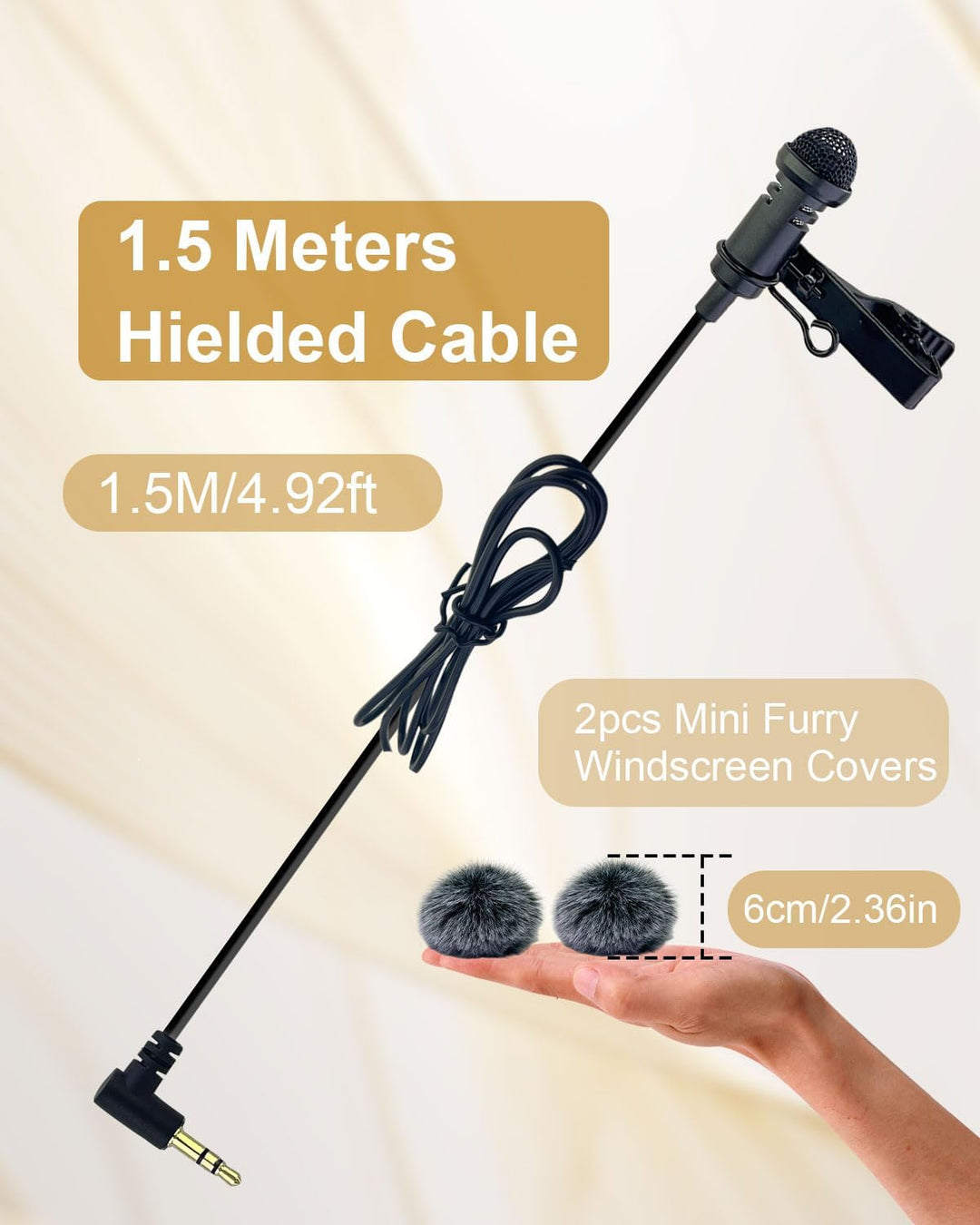 Lavalier Mikrofon kompatibel mit DJI Mic 1/2 für Rode Wireless GO II 2, Omnidirektional Kondensato L