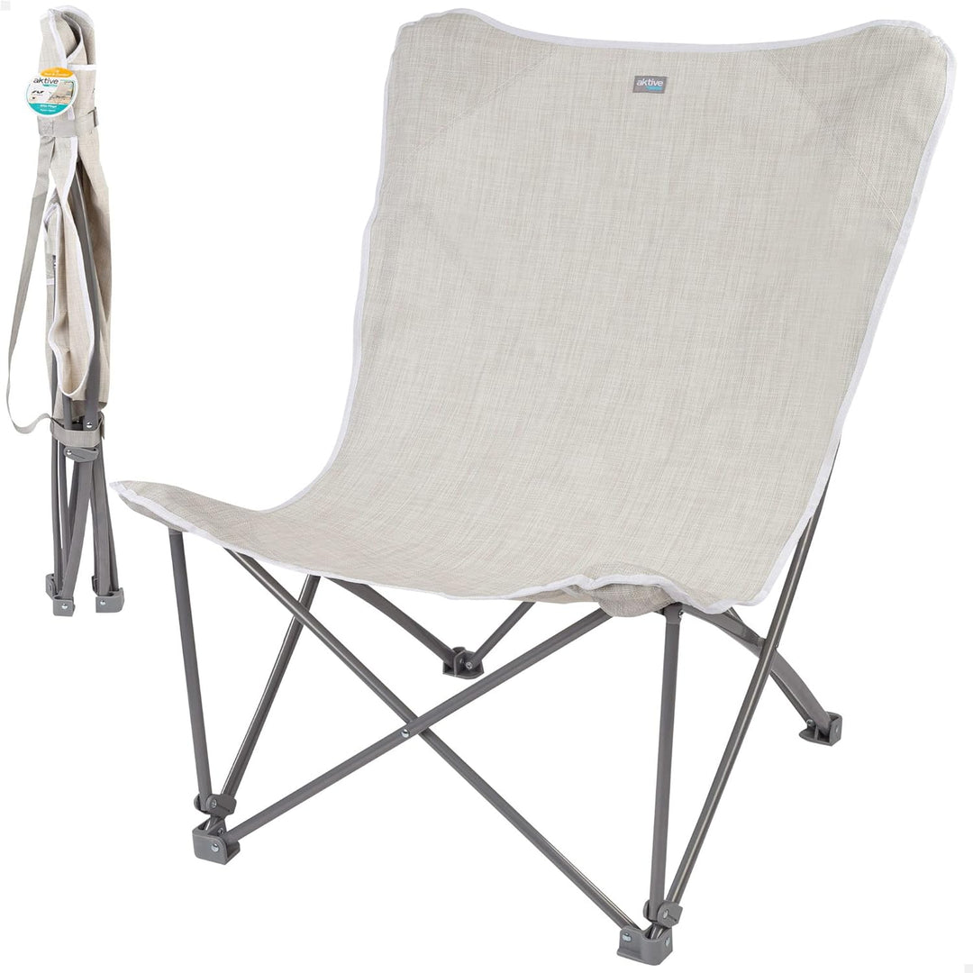 AKTIVE 62638 Strandkorb beige XL mit Schultergurt, Steel + TEXTILENE