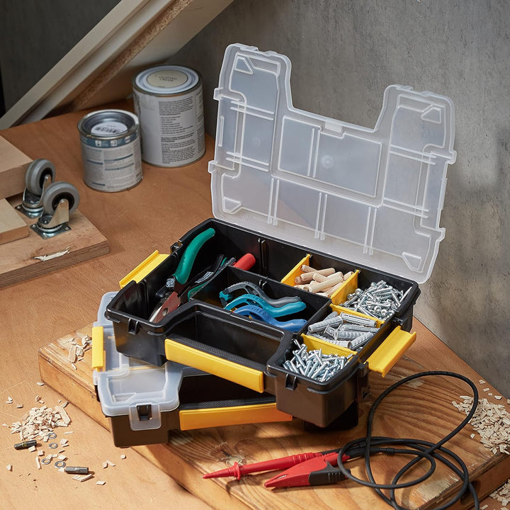 Stanley Sortmaster Doppelorganizer Werkzeugbox leer STST1-71197 – Stapelbarer Werkzeugkasten mit ent