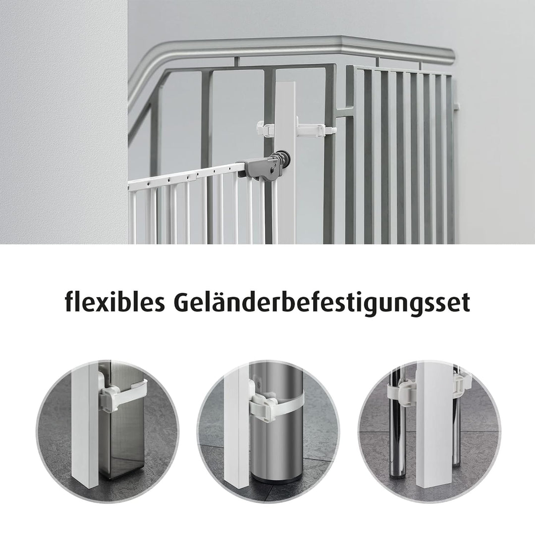 reer StairFlex zur Befestigung von Treppengittern an Sprossen-Geländern, weiss, 1 Stück (1er Pack) W