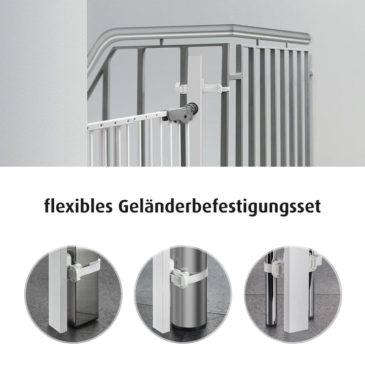 reer StairFlex zur Befestigung von Treppengittern an Sprossen-Geländern, weiss, 1 Stück (1er Pack) W
