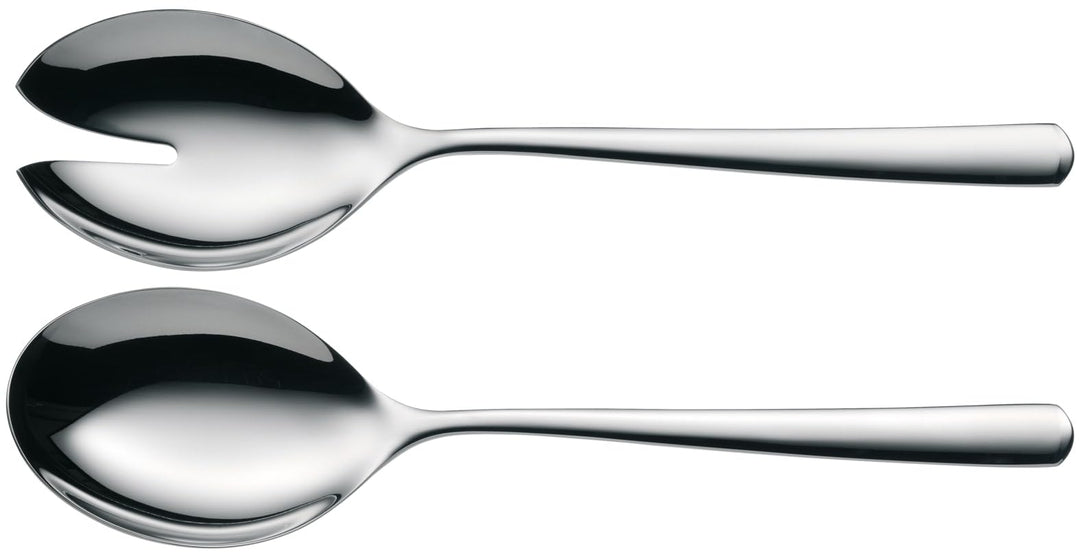 WMF Boston Salatbesteck Edelstahl 23,7 cm, Salatgabel, Servierlöffel, Cromargan Edelstahl poliert, g