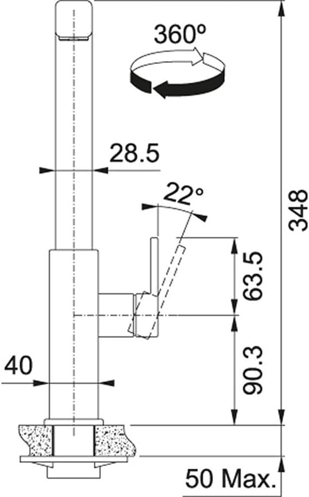Franke MYTHOS PULL-OUT 115.0550.442 Spültischarmatur, Edelstahl schwarz