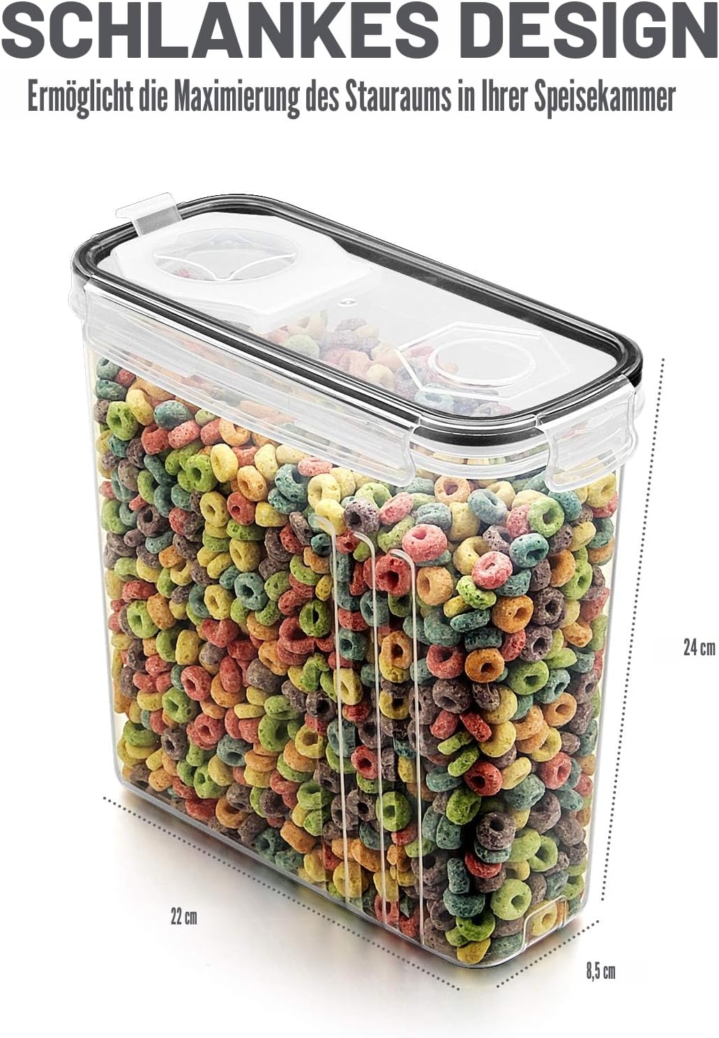 Wildone Frischhaltedosen, luftdicht, Müsli-Vorratsdosen für Zucker, Mehl, Snacks, Backzubehör, ausla