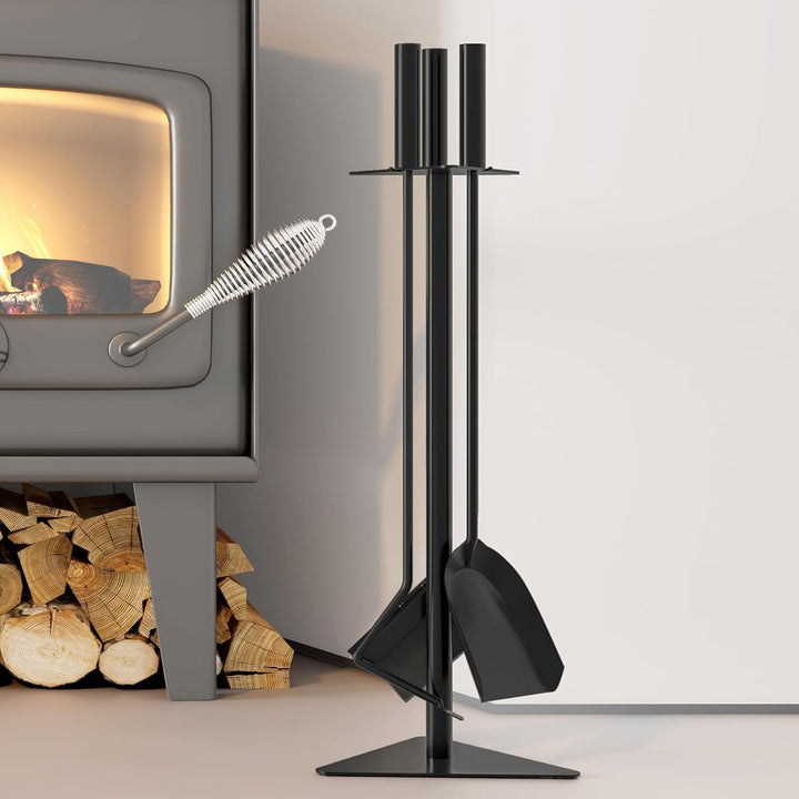 Kingson Kaminbesteck-Set mit Schaufel, Schürhaken und Bürste, 58 cm hoch, ideal für Holzofen und Kam