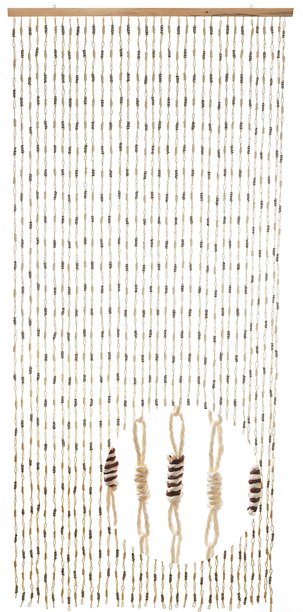 Kobolo Türvorhang Papiervorhang Nature Papier beige braun 35 Stränge 90x200 cm - rechteckig - Indoor