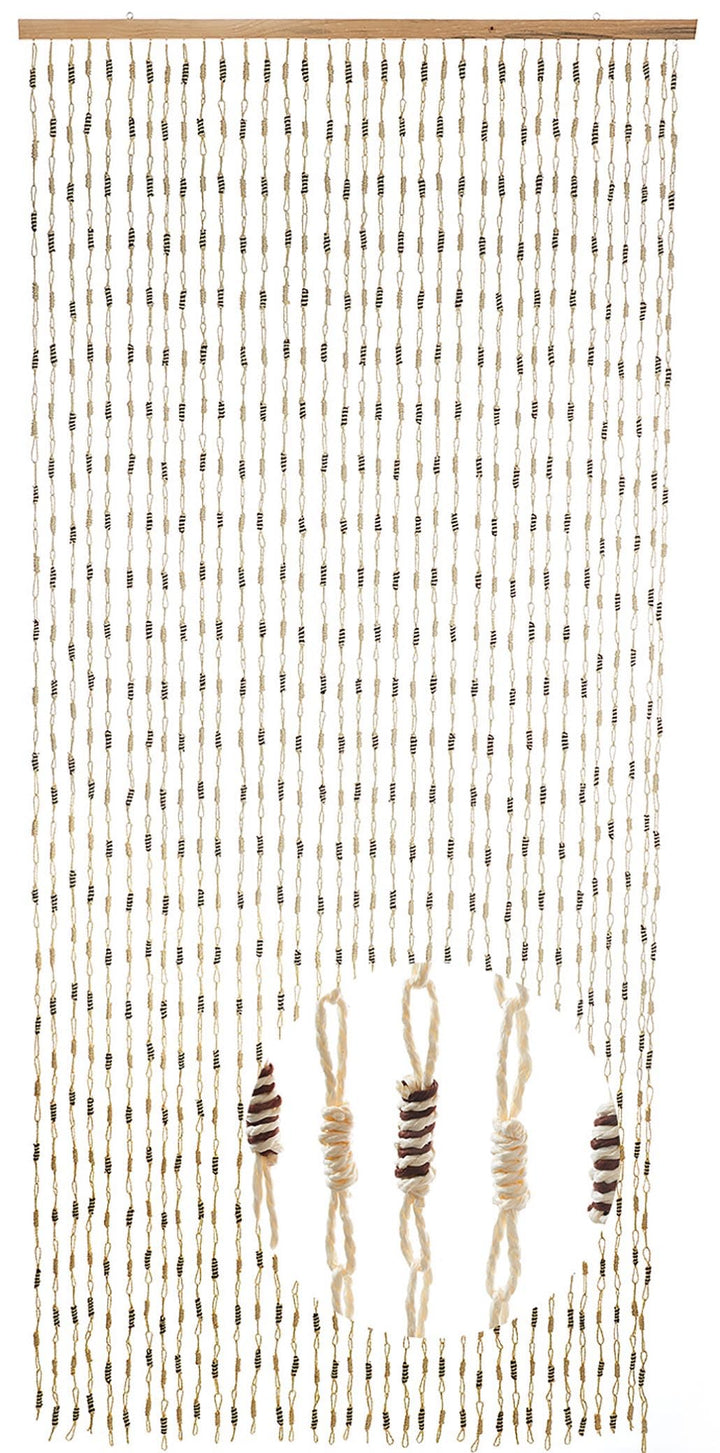 Kobolo Türvorhang Papiervorhang Nature Papier beige braun 35 Stränge 90x200 cm - rechteckig - Indoor