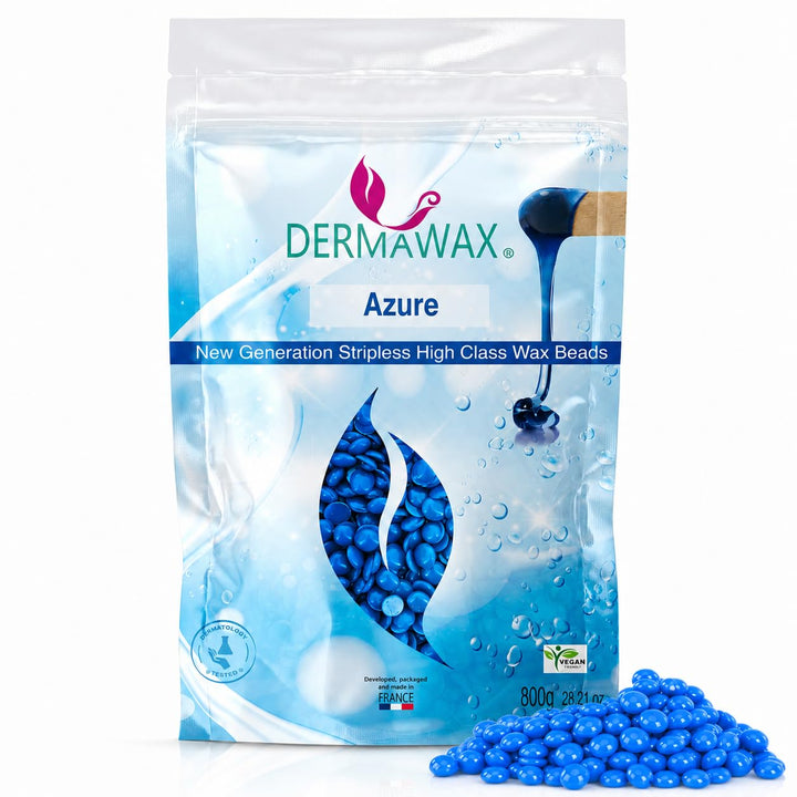 Dermawax 800 Gramm Azure Vegan Waxing Perlen zur Haarentfernung Intimbereich Bikinizone Achseln Rück