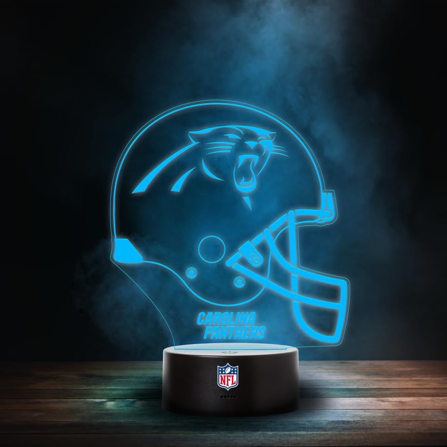 Great Branding Carolina Panthers NFL LED Lampe Licht Logo Helm, Wechselmodus mit 6 unterschiedlichen