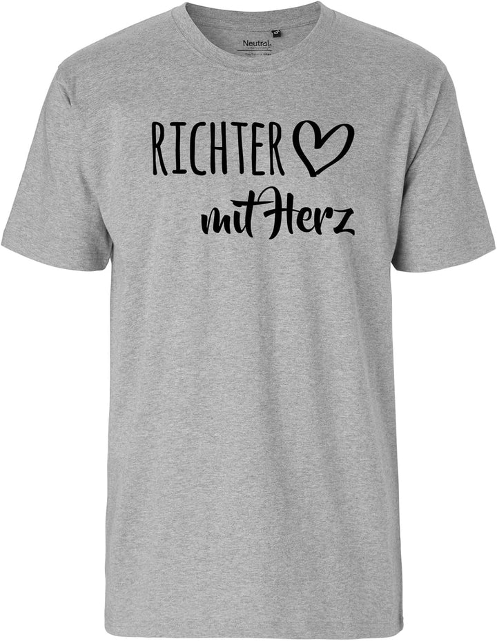 Herren T-Shirt Richter mit Herz Geschenk Oberteil Grösse S-3XL Bio Baumwolle Fairtrade Richter Gesch