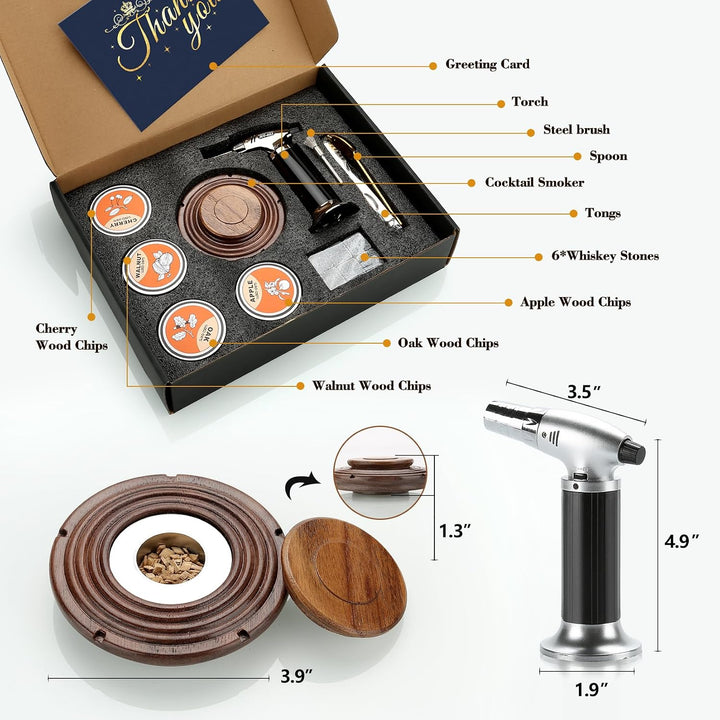 Cocktail Smoker Kit, Whisky Steine, Flambierbrenner, Vatertagsgeschenk, Old Fashioned Whiskey Smoker