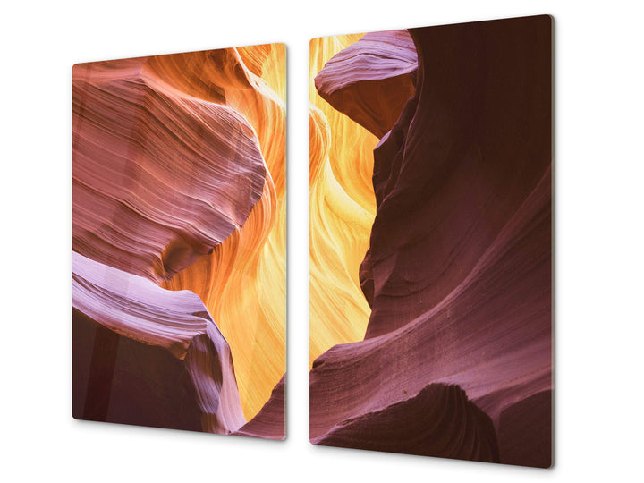 Schneidbrett aus Hartglas und schützende Arbeitsoberfläche – Schneideplatten SINGLE mit 60 x 52 cm u