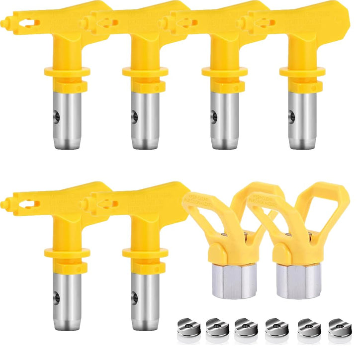 WOOLUCK® 6 Stück Airless Düse mit Spitzendichtung, für Airless Farbsprühsysteme (Typ 209,315,415,517