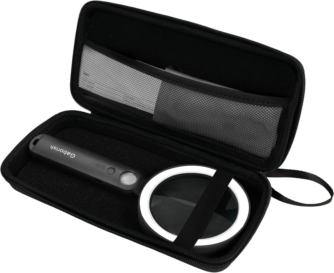 Grosse Lupe mit Licht+Aufbewahrungsetui USB Aufladbar, 10X 30X Leselupe mit Licht für Senioren Gross