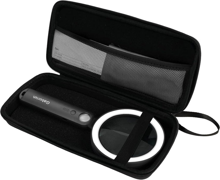 Grosse Lupe mit Licht+Aufbewahrungsetui USB Aufladbar, 10X 30X Leselupe mit Licht für Senioren Gross