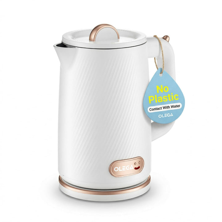 OLEGA Wasserkocher: 1800W Schnellaufheizender Elektrischer Teekessel BPA-freier 304 Edelstahl Elektr