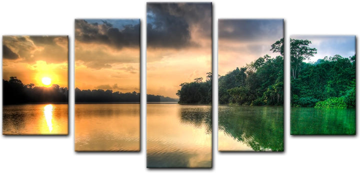 Bilderdepot24 Bild auf Leinwand | Morgenreflektion in 70x50 cm als Wandbild | Wand-deko Dekoration W