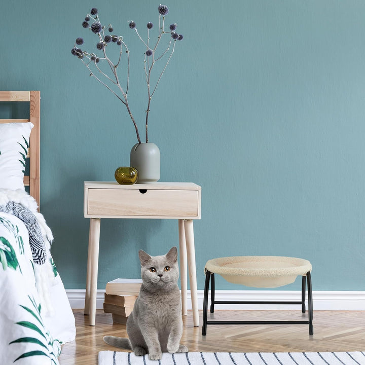 Relaxdays Katzenhängematte stehend, erhöhter Katzenhängesessel, Plüsch, HBT 25x45x42 cm, Katzenbett