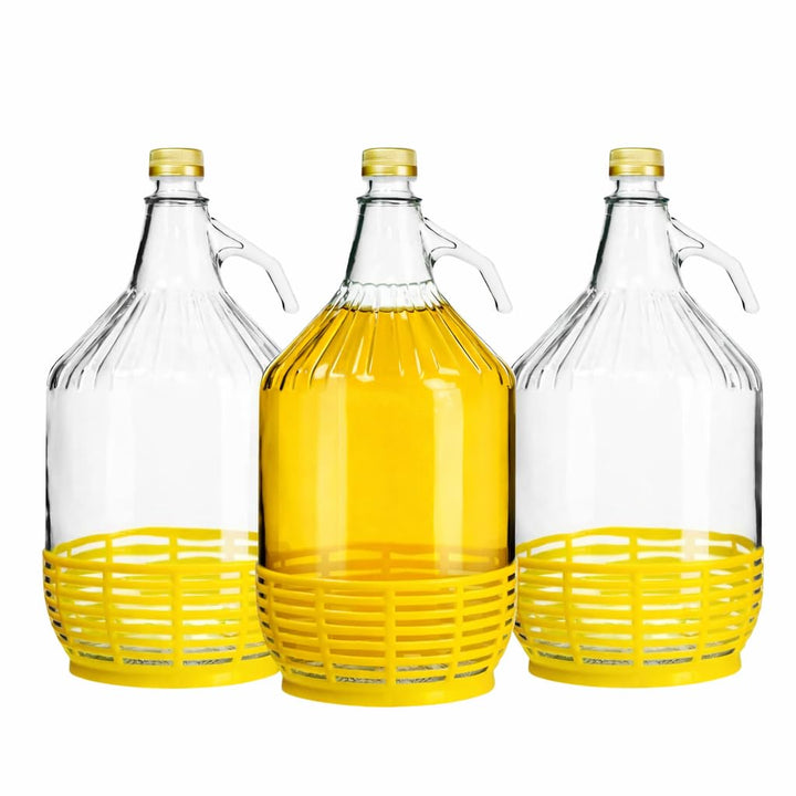 made in home 5L Glasballon Gärbehelter Gärballon Weinballon Glasflasche Flasche Korb/Schraubverschlu