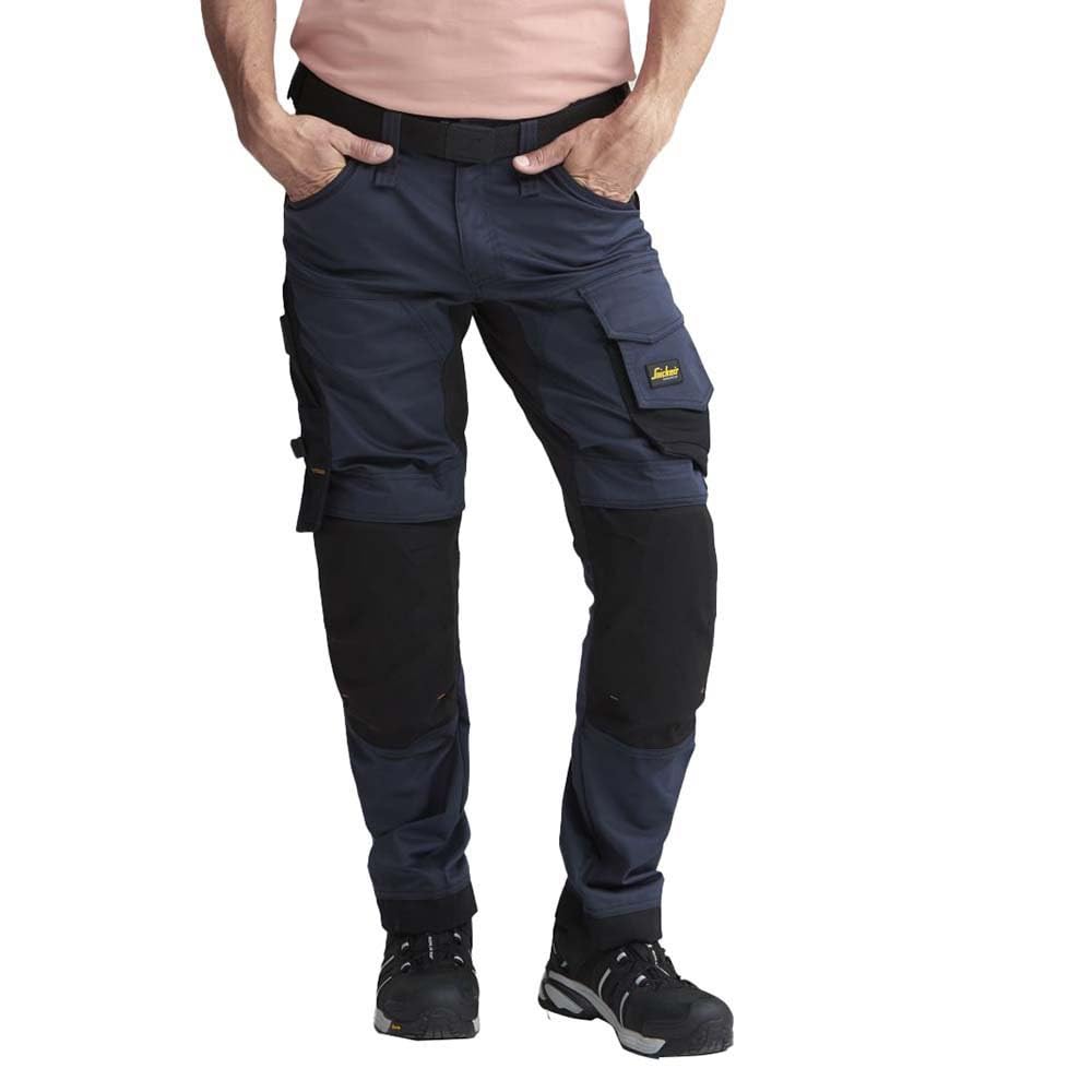 Snickers Workwear Unisex Pantalones Elásticos Azul Marino-Negro Talla AllroundWork Elastische Hose,