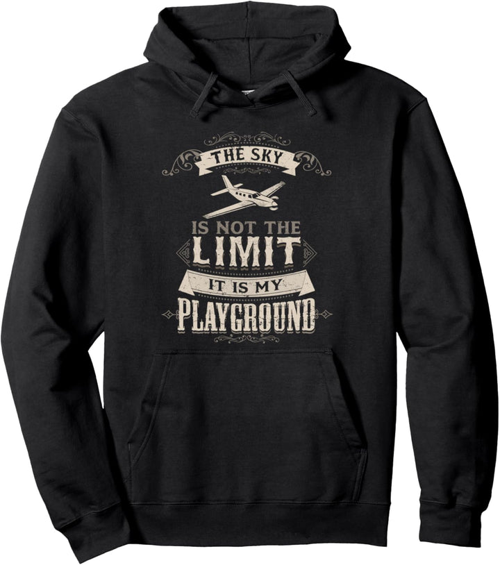 The Sky Not The Limit Vintage Flugzeugpiloten Fluggeschenke Pullover Hoodie