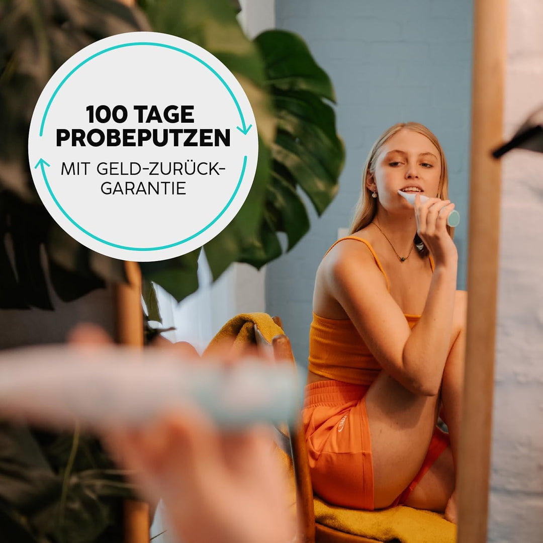 happybrush® Elektrische Schall-Zahnbürste Eco VIBE 3 im Doppelpack - Nachhaltige Zahnbürste mit 6 Wo