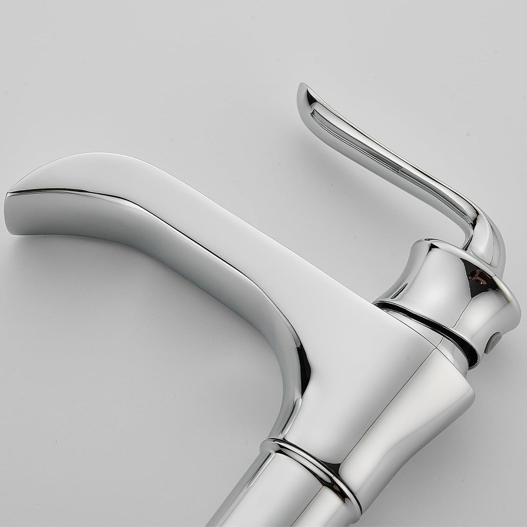 Wasserfall Hochwaschtischhahn CW59 Messing Chrom Badezimmer Einhandmischer, Chrom
