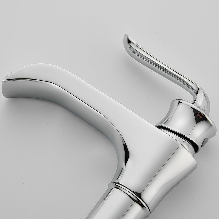 Wasserfall Hochwaschtischhahn CW59 Messing Chrom Badezimmer Einhandmischer, Chrom
