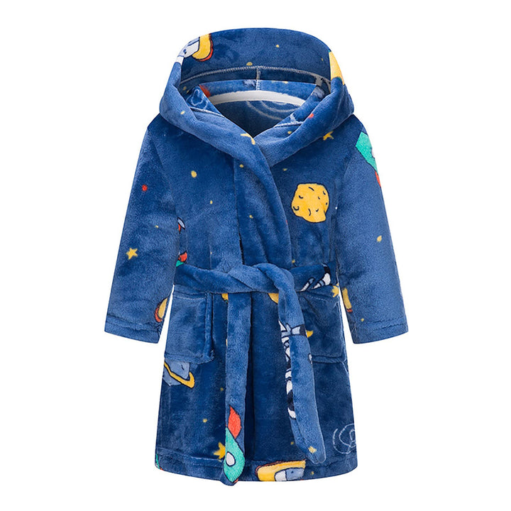 Jungen Bademantel Mädchen Unisex Kinder Bademantel Weich Flanell Fleece Robe für Kinder 1-12 Jahre,
