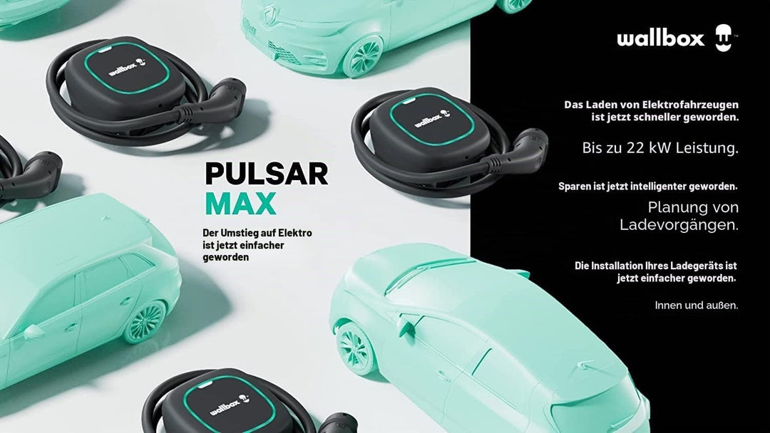 Wallbox Pulsar Max, Ladegerät für Elektrofahrzeuge (7.4kW, Tipo 1, Wi-Fi, Bluetooth, OCPP, Innen/Aus