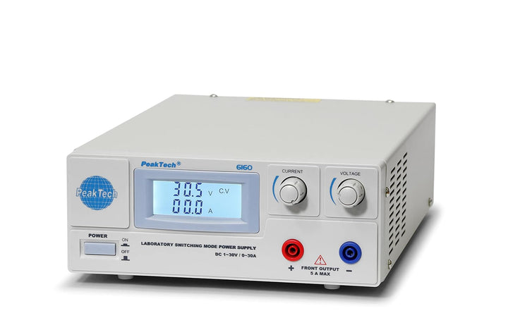 PeakTech Digtial Labornetzteil - Labornetzgerät 0-30V / 0-30A DC, stabilisiert, 1 Stück, P 6160 Sing
