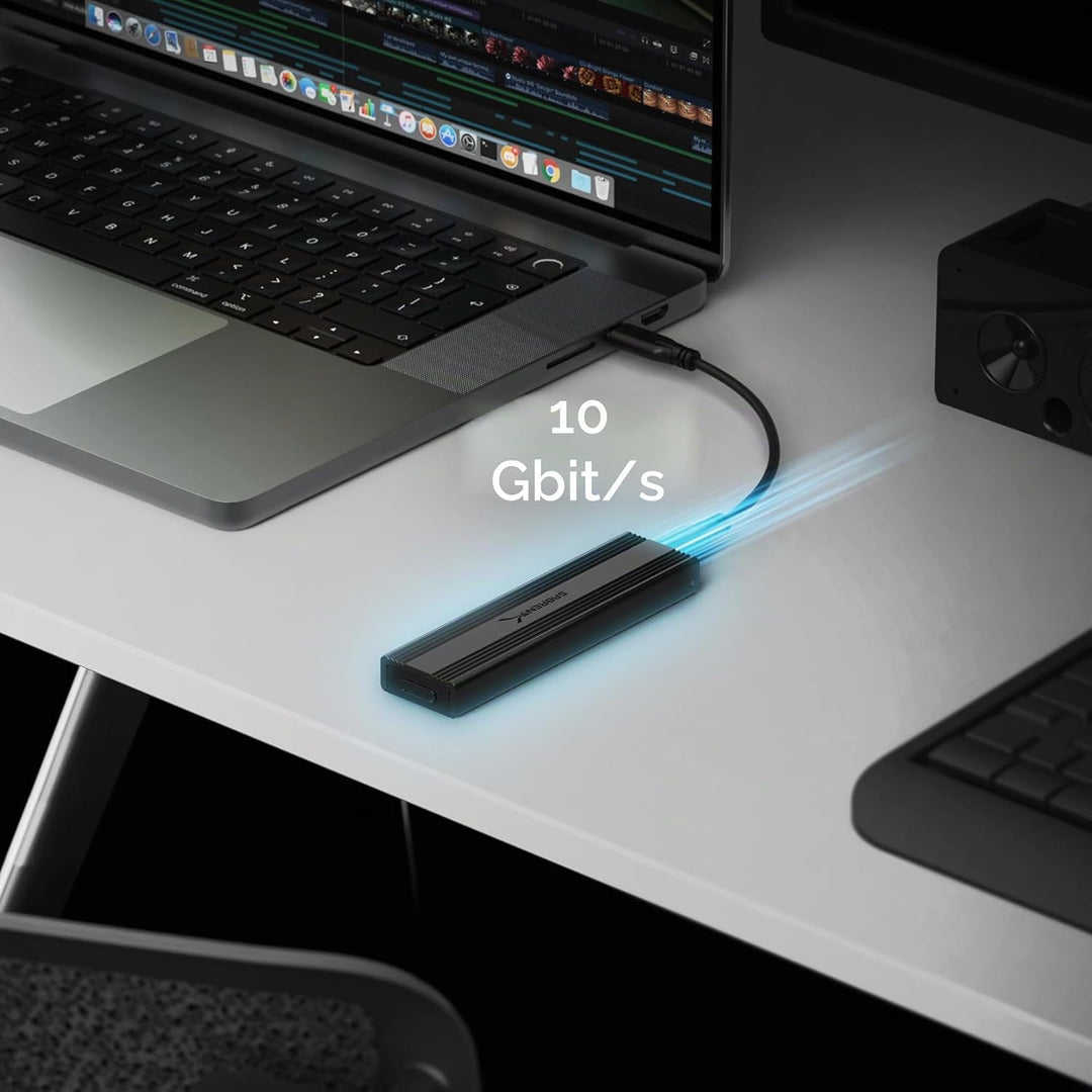 SABRENT M.2 SSD Gehäuse, USB C 3.2 Gen 2 auf NVMe SSD, Aluminium Externes M2 NVMe Adapter, Werkzeugl